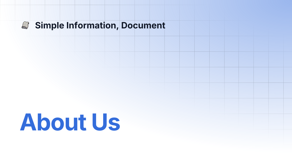 About Us | English | Simple Information, Document